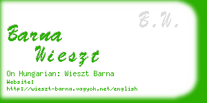 barna wieszt business card